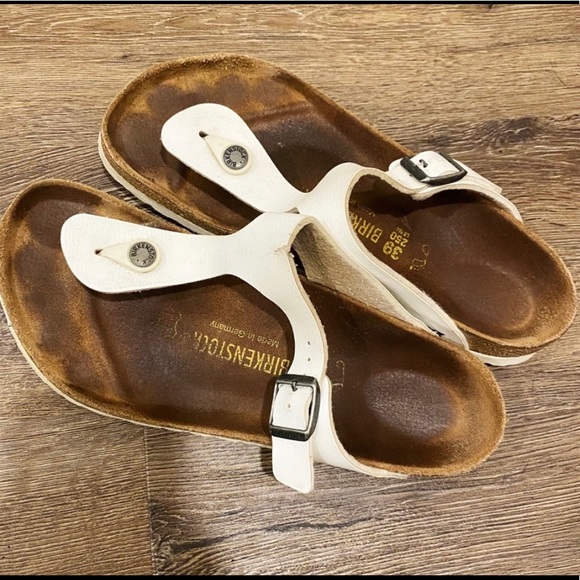 Birkenstock Shoes - Birkenstock White Gizeh Sandal Shoes